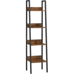 Reol - stigereol i industrielt design - rustik brun 140 x 30 x 34