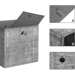 Opbevaringskasser til rumdeler &amp; modulreol - 6 stofkurve - lysegr