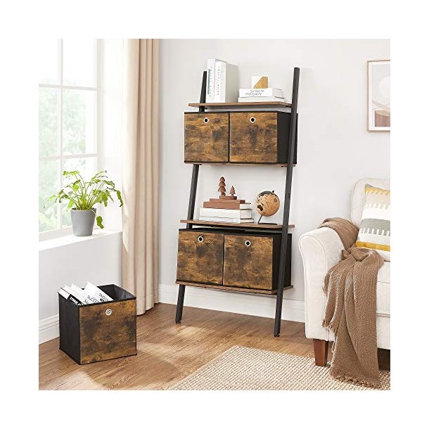 Opbevaringskasser til rumdeler - 6 stofkurve - rustik brun