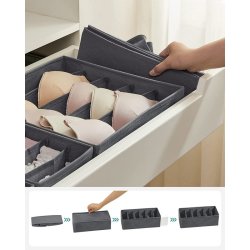 Opbevaringskasser til skuffer - 8 opbevaringssker - gr stof