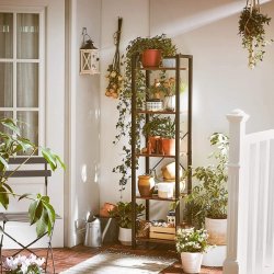 Reol - stuereol i industrielt design - rustik brun 146 x 40 x 30