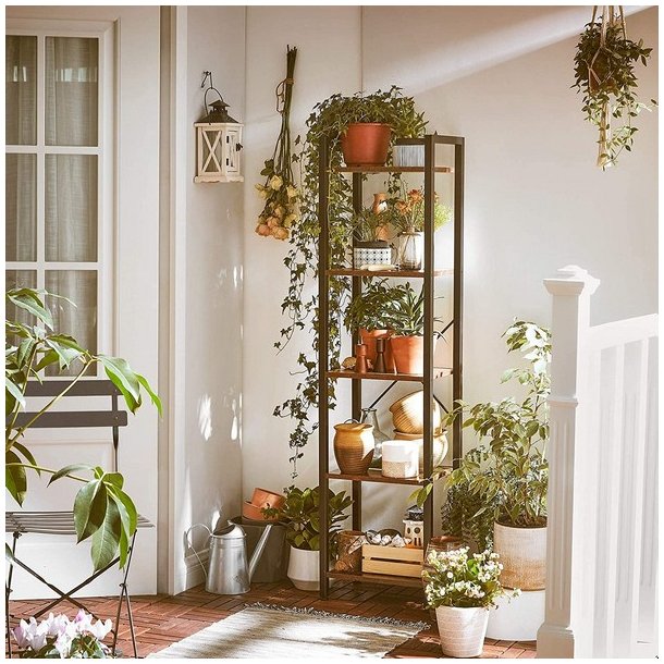 Reol - stuereol i industrielt design - rustik brun 146 x 40 x 30