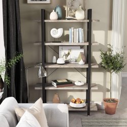 Reol - stuereol i industrielt design - gr� beige 177,5 x 105 x 33,5