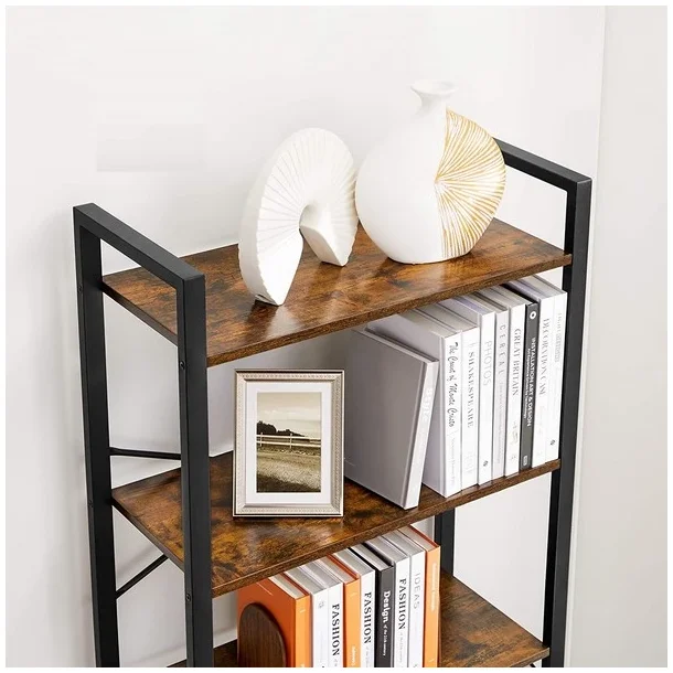 Reol - stuereol i industrielt design - rustik brun 186 x 66 x 30