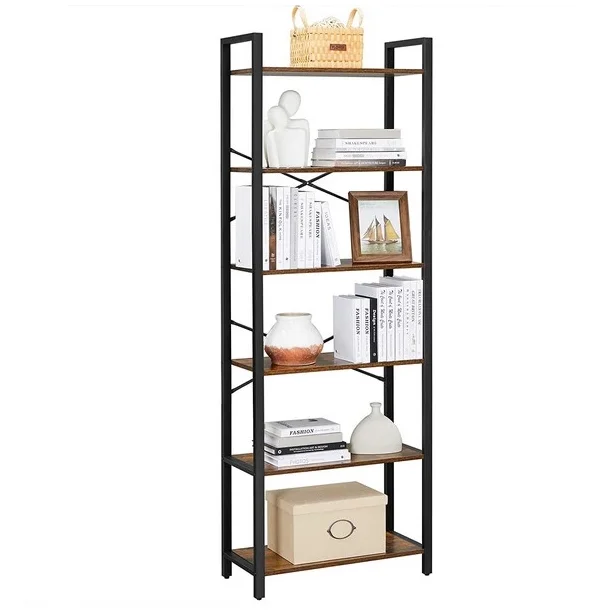 Reol - stuereol i industrielt design - rustik brun 186 x 66 x 30