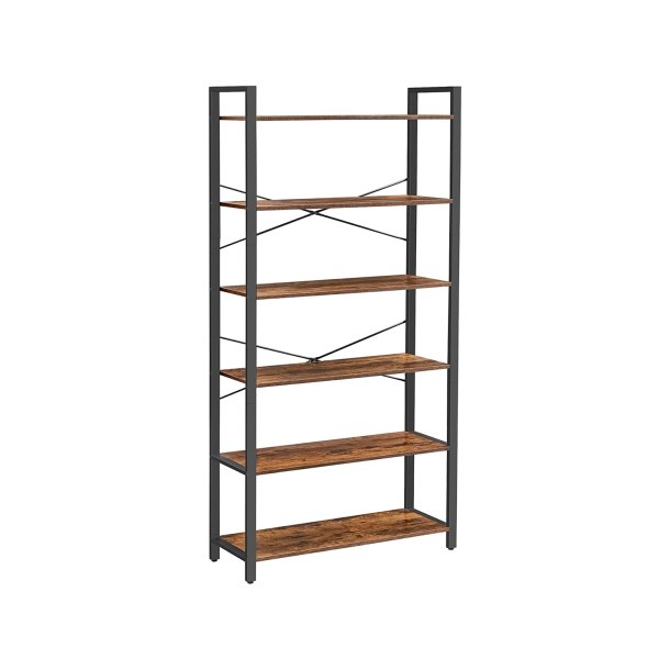 Reol - stuereol i industrielt design - rustik brun 186 x 80 x 30