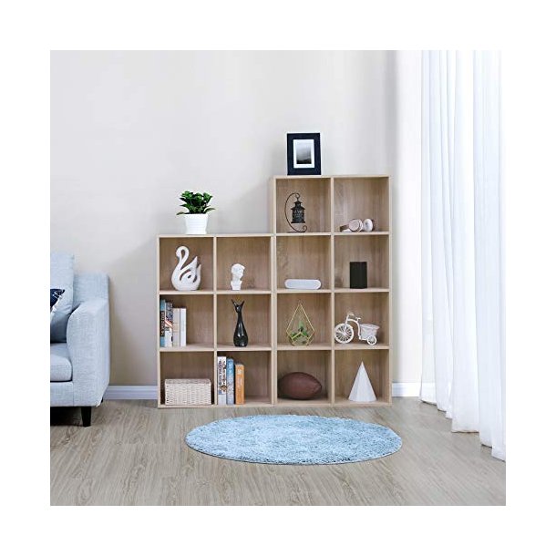 Bogreol - gulvreol og stuereol - brun rumdeler 65,5x30x129,5