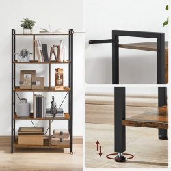 Reol - bogreol i industrielt design - rustik brun 74x30x150