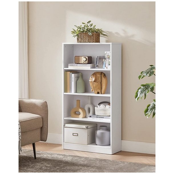 Bogreol - gulvreol og stuereol - hvid reol 60 x 24 x 121,5 cm