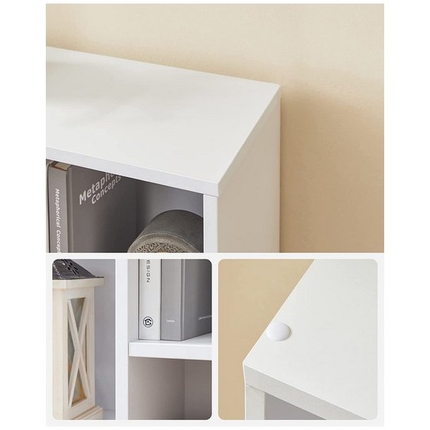 Bogreol - reol i industrielt design - hvid 50x24x80