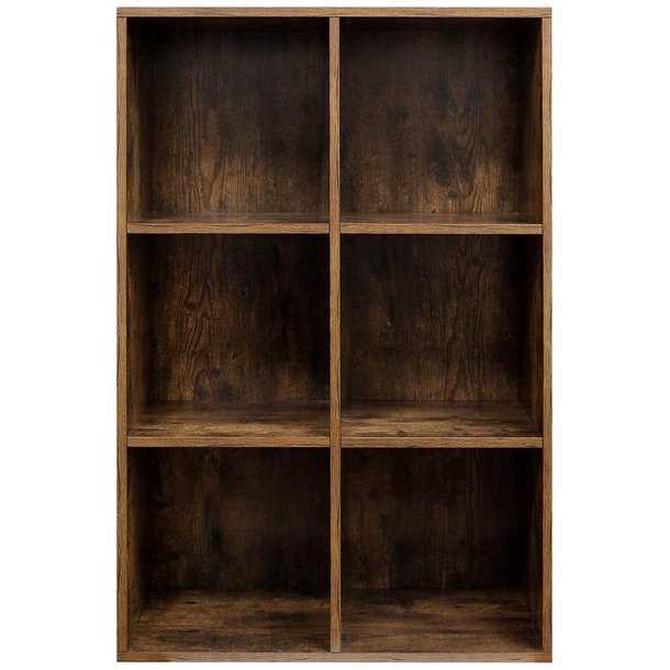 Bogreol - rumdeler i industrielt design - rustik brun 65,5x30x97,5