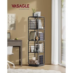 Reol - 360� roterbar bogreol - sort gulvreol - 43 x 43 x 158