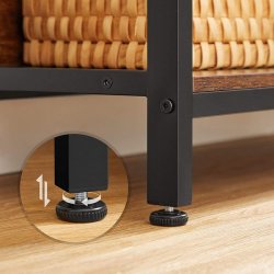 Bogreol - reol i industrielt design - rustik brun 149x80x33