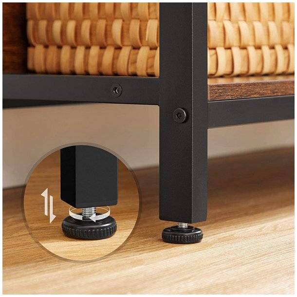 Bogreol - reol i industrielt design - rustik brun 149x80x33