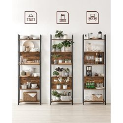 Bogreol med 6 hylder - stuereol - rustik brun 60 x 24 x 186