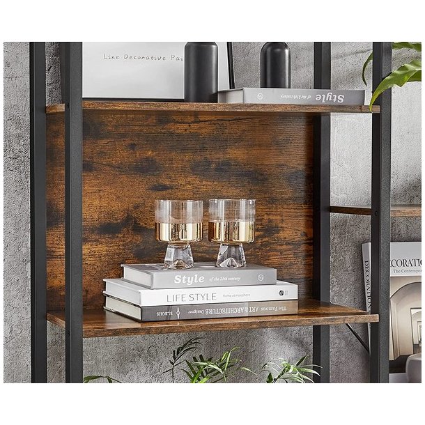 Reol - stor stuereol i industrielt design - rustik brun 158x24x166