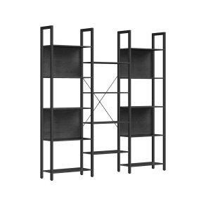 Reol - stor stuereol i industrielt design - sort 158x24x166