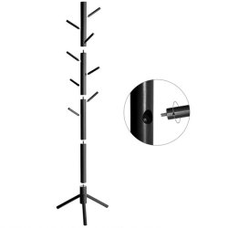 Stumtjener i sort tr� - frakke stativ til entre - 47x47x175