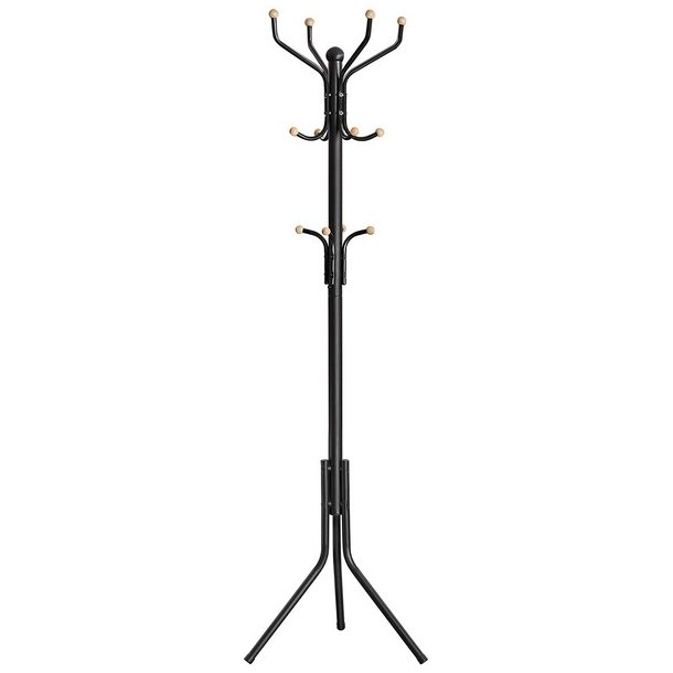 Stumtjener i sort metal - frakke stativ - 182 x 44 x 44