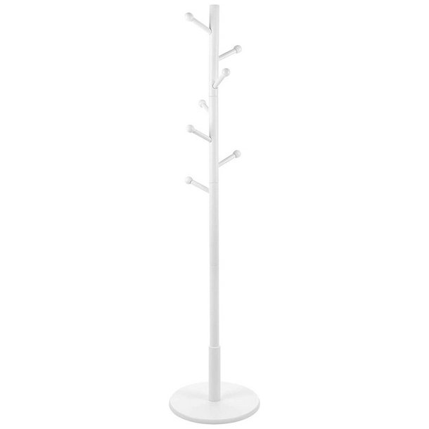 Stumtjener i hvid tr� - frakke stativ til entre - 38x38x175
