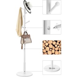 Stumtjener i hvid tr� - frakke stativ til entre - 38x38x175