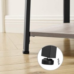 Stumtjener - frakke stativ i sort metal med 3 gr� beige hylder