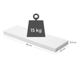 Hylde i tr� - v�gh�ngt tr�hylde - hvid v�ghylde 60 x 20 cm