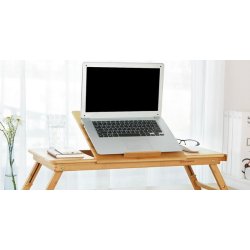B�rebar laptop stand i bambus - justerbar sammenklappelig