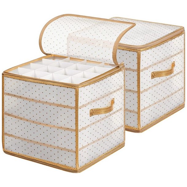 Opbevaringstasker til julekugler med 128 rum - 2 julekugle tasker