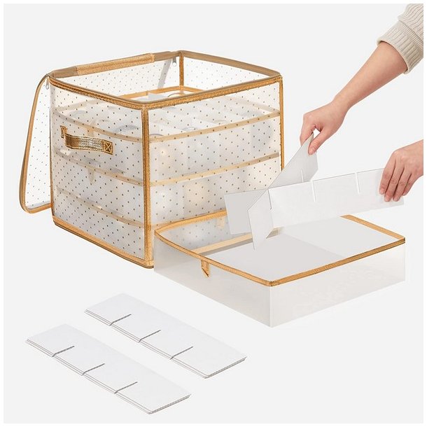 Opbevaringstasker til julekugler med 128 rum - 2 julekugle tasker