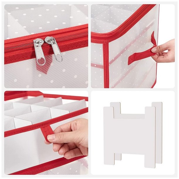 Opbevaringstasker til julekugler med 128 rum - 2 julekugle tasker