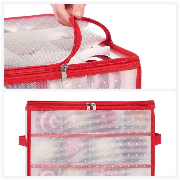 Opbevaringstasker til julekugler med 128 rum - 2 julekugle tasker