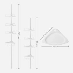 Brusestativ - hjrne brusehylde til badevrelse 85-305 cm