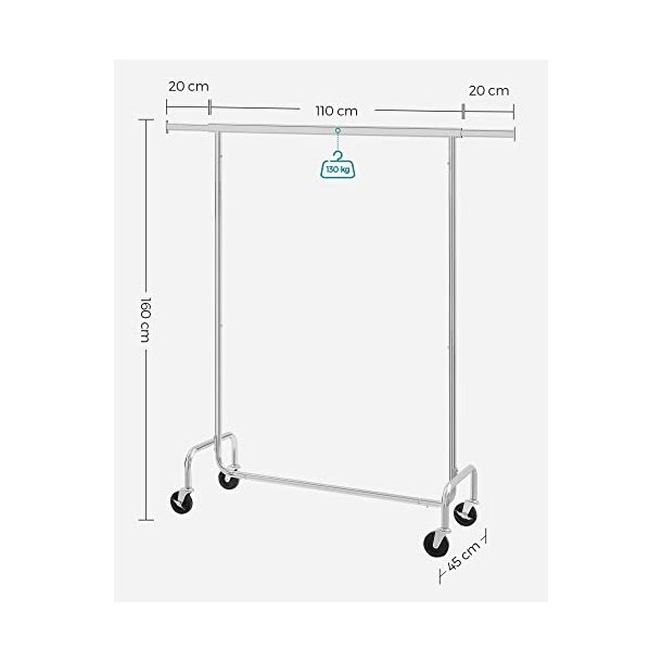 T�jstativ p� hjul med justerbar t�jstang - b�reevne 130 kg