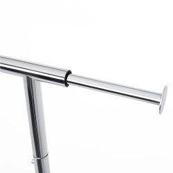 T�jstativ p� hjul - kraftig krom garderobestativ til 50 kg