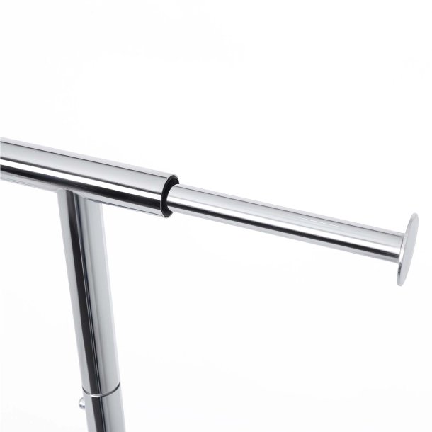 T�jstativ p� hjul - kraftig krom garderobestativ til 50 kg