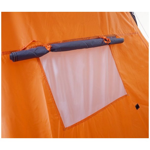 Campingtelt - 4 personers tunneltelt til camping - orange telt