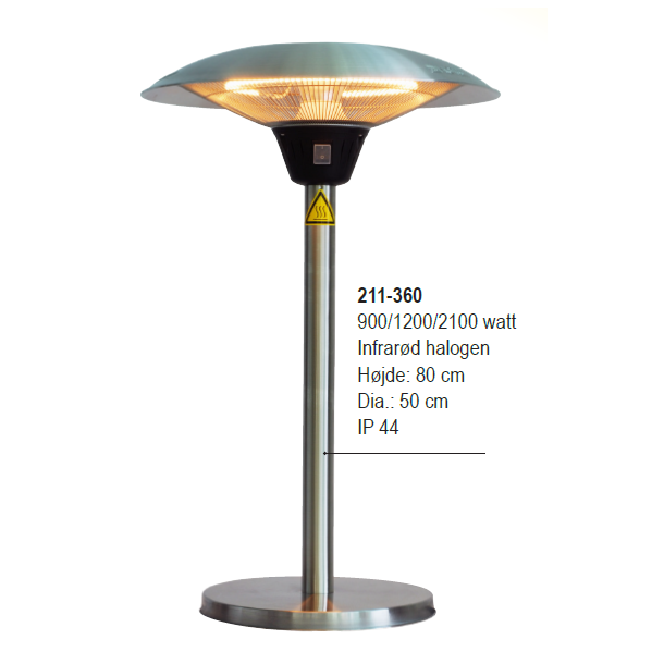 Doven velfærd Skygge Terrassevarmer til bord - Bordmodel effekt: 900/1200/2100 watt - varmelampe  fra Hortus - Terrassevarmer - el - HAVEHOBBY.DK