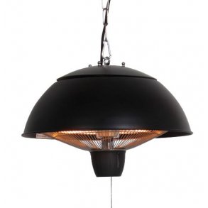 Terrassevarmer sort lofth�ngt h�ngemodel 600/1500 Watt - varmelampe fra Hortus