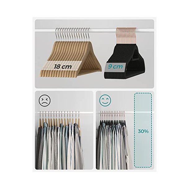 T�jb�jler i velour med skridsikker buksestang - 50 stk sort