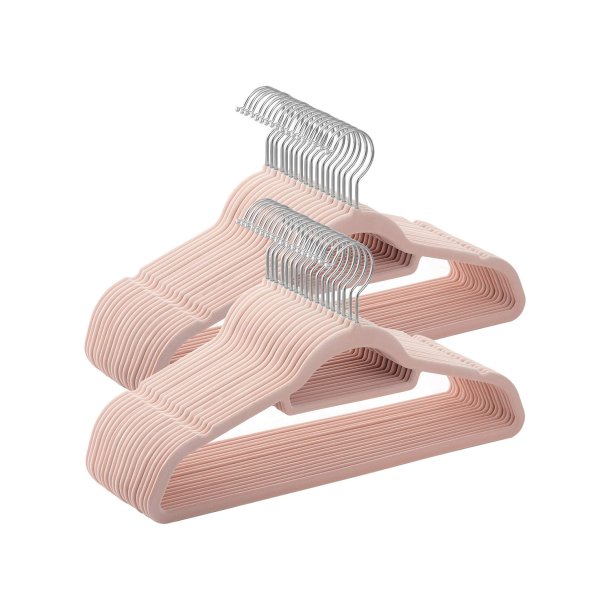 Tjbjler i velour med skridsikker buksestang - 50 stk pink