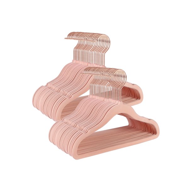 Tjbjler til brn med skridsikker buksestang - 50 stk pink velour