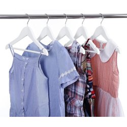 T�jb�jler til b�rn med buksestang - 20 stk hvide b�jler til t�j