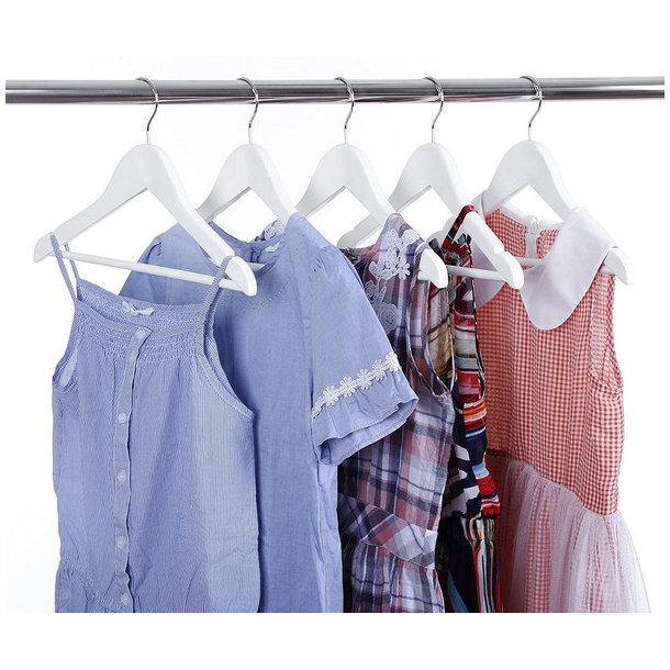 T�jb�jler til b�rn med buksestang - 20 stk hvide b�jler til t�j