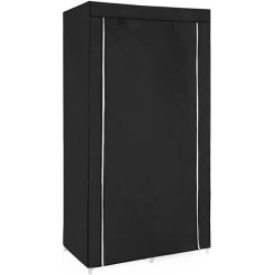 Kl�deskab med stofsider - sort garderobeskab og t�jskab - 170 cm