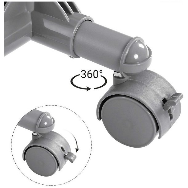 T�jstativ med dobbelt b�jlestang og skohylde - justerbart gr�