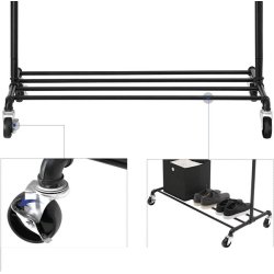 T�jstativ med t�jst�nger - garderobestativ p� hjul til 110 kg