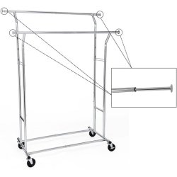 T�jstativ - justerbart p� hjul med dobbelt t�jstang/b�jlestang