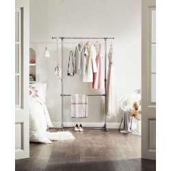 T�jstativ med 2 t�jst�nger - justerbar gr� b�jlestang p� hjul