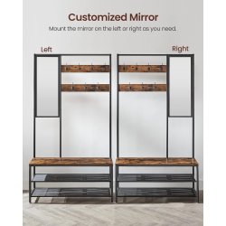 Garderobestativ til entre med bnk - tjstativ - rustik brun